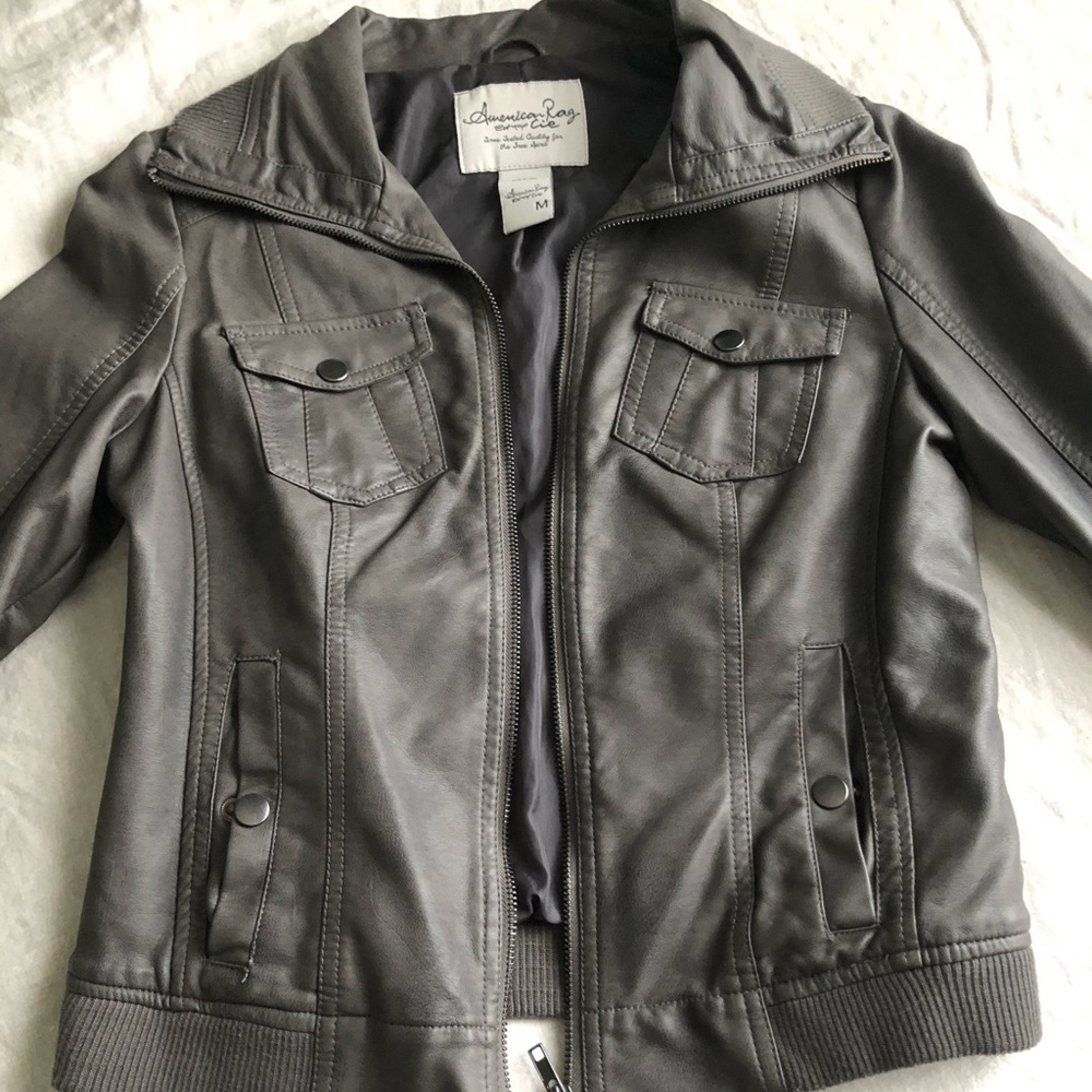 Grey American Rag Leather Jacket